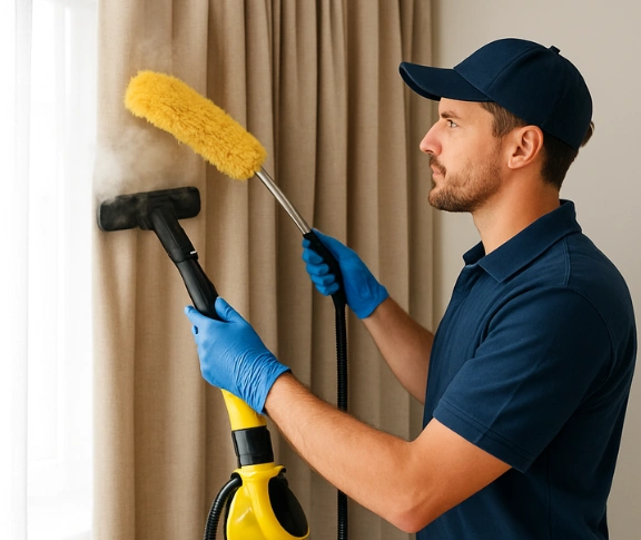 Trusted residential curtain cleaning technician Matty Curtain Cleaning east-brisbane QLD