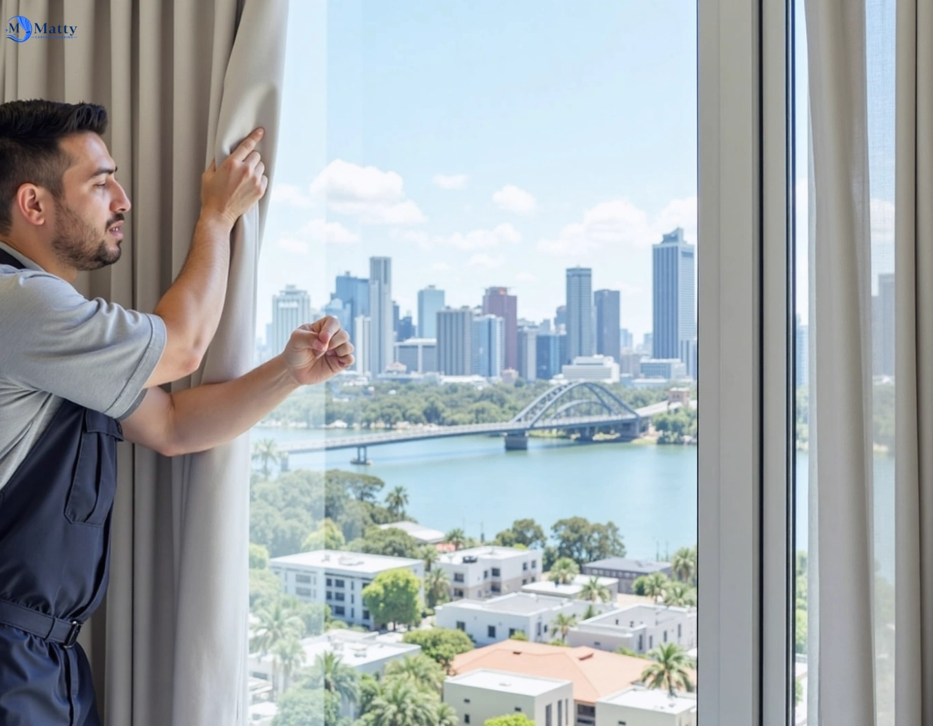 Professional curtain steam cleaning service east-brisbane QLD by Matty Curtain Cleaning